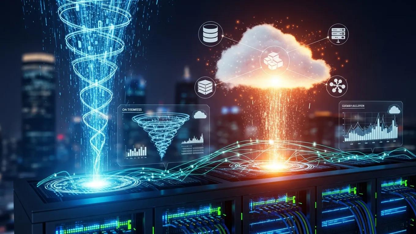 Hybrid cloud infrastructure illustrating integration of local and cloud resources